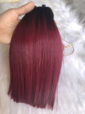 Weft Hair Extensions Bone Straight Ombre Color Raw Hair 4 Weft Hair Colored Bone Straight Ombre Color