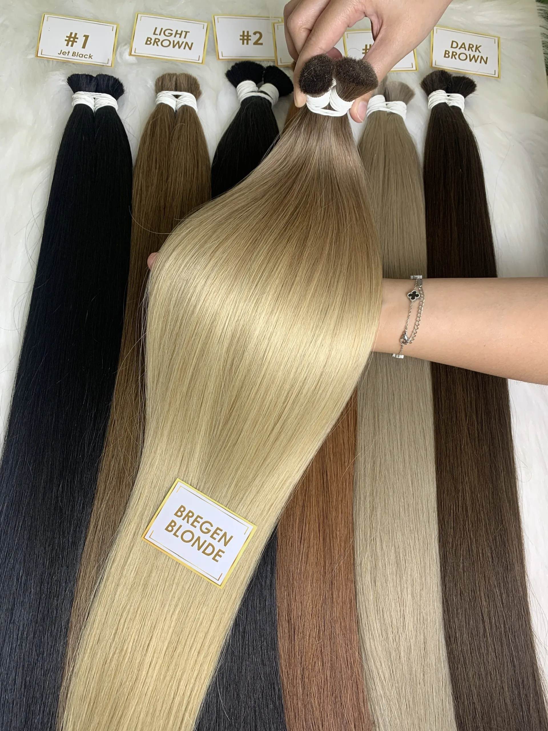 Natural Straight Hair Bulk Hair Bone Straight For Bleaching Blonde Color Raw Vietnamese Hair 3 Natural Straight Hair Bulk Hair -Colored-100-raw-Vietnamese-hair