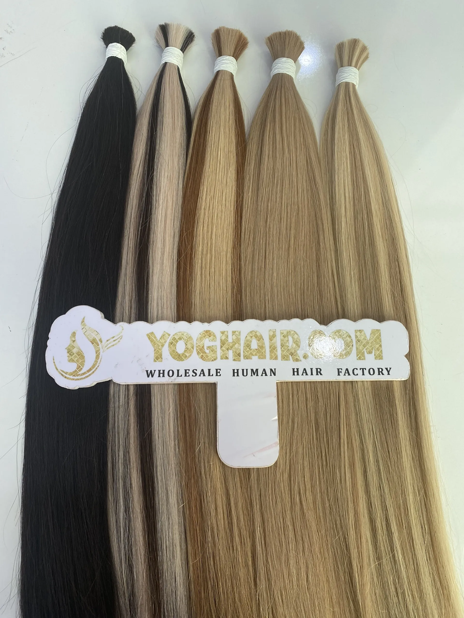 Natural Straight Bulk Hair Bone Straight Mix Piano Color Raw Vietnamese Hair 3 Natural Straight Bulk Hair High Quality Wholesale Price Hair