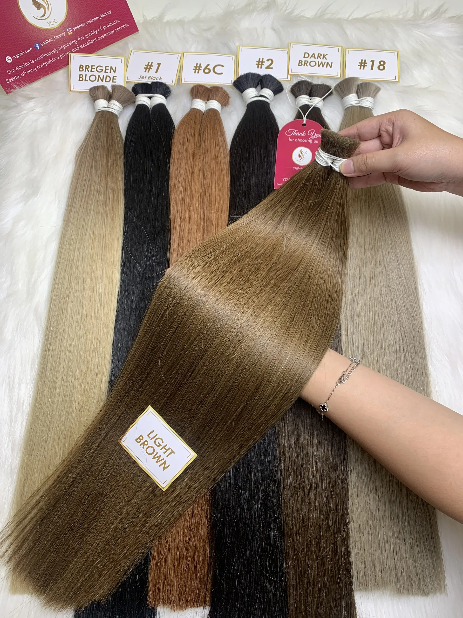Natural Straight Hair Bulk Hair Bone Straight Hot Trending Color 100% Raw Vietnamese Hair 1 Natural Straight Hair Bulk Hair Light Brown High Quality Raw Vietnamese Hair