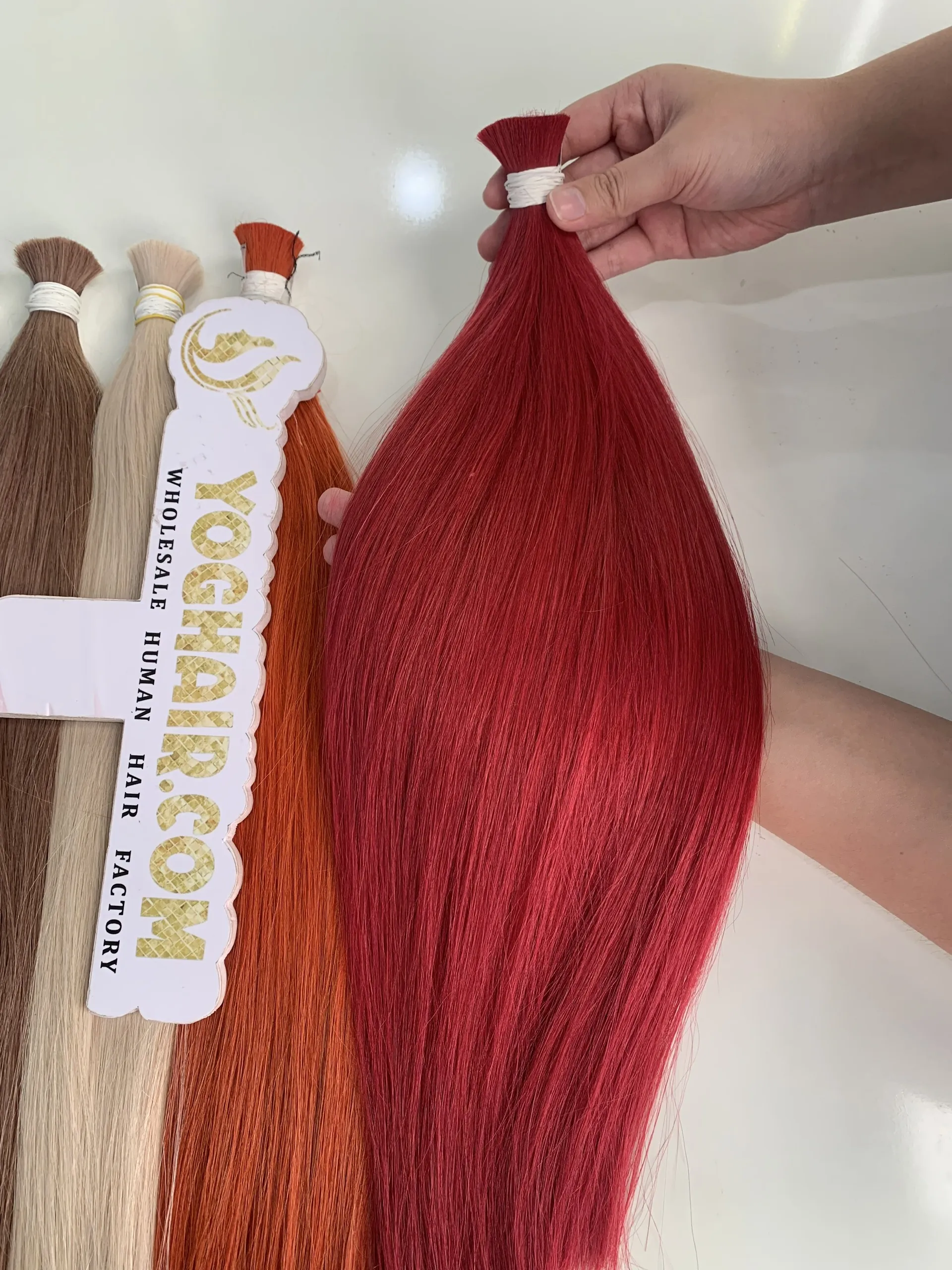 Natural Straight Hair Bulk Hair Red Color Raw Vietnamese Hair