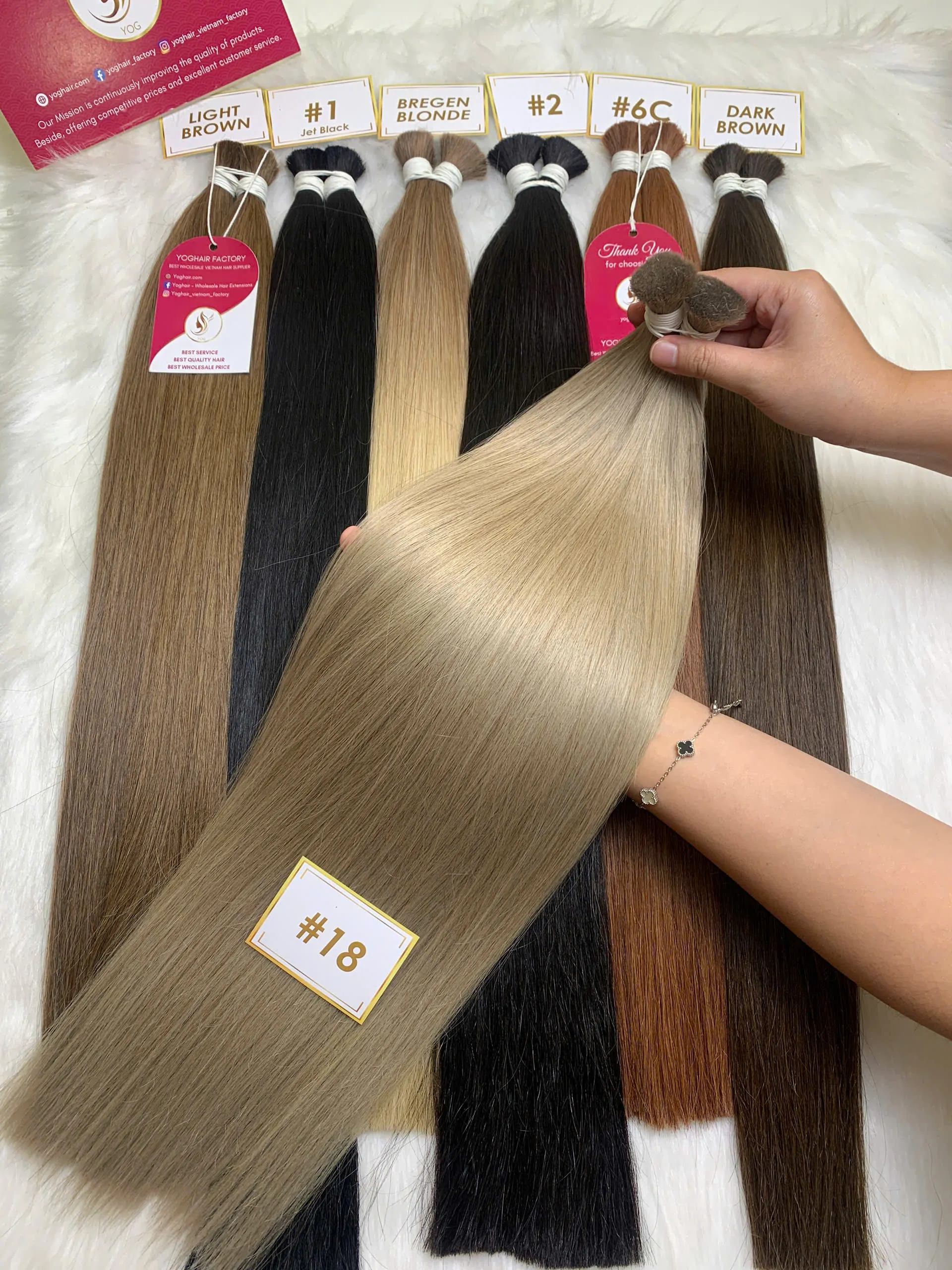 Natural Straight Hair Bulk Hair High Quality 18 Color Raw Vietnamese Hair 1 Bulk Hair #18 Color Raw Vietnamese Hair High Quality