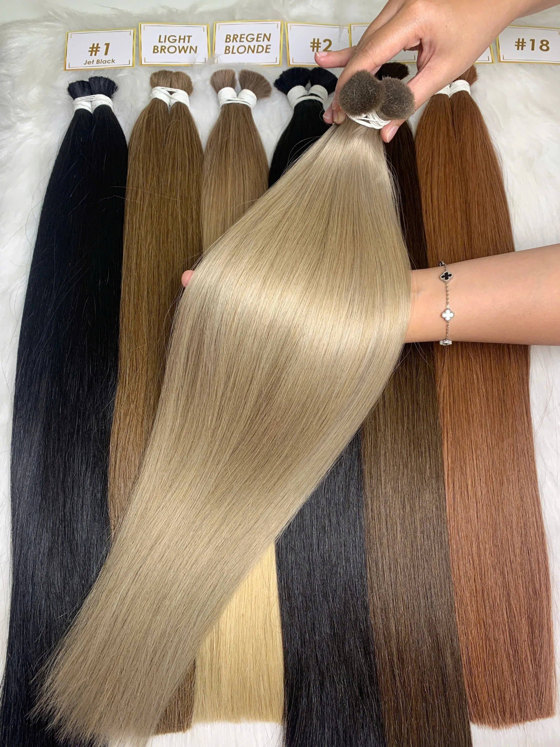 Natural Straight Hair Bulk Hair High Quality 18 Color Raw Vietnamese Hair 2 Bulk Hair #18 Color Raw Vietnamese Hair