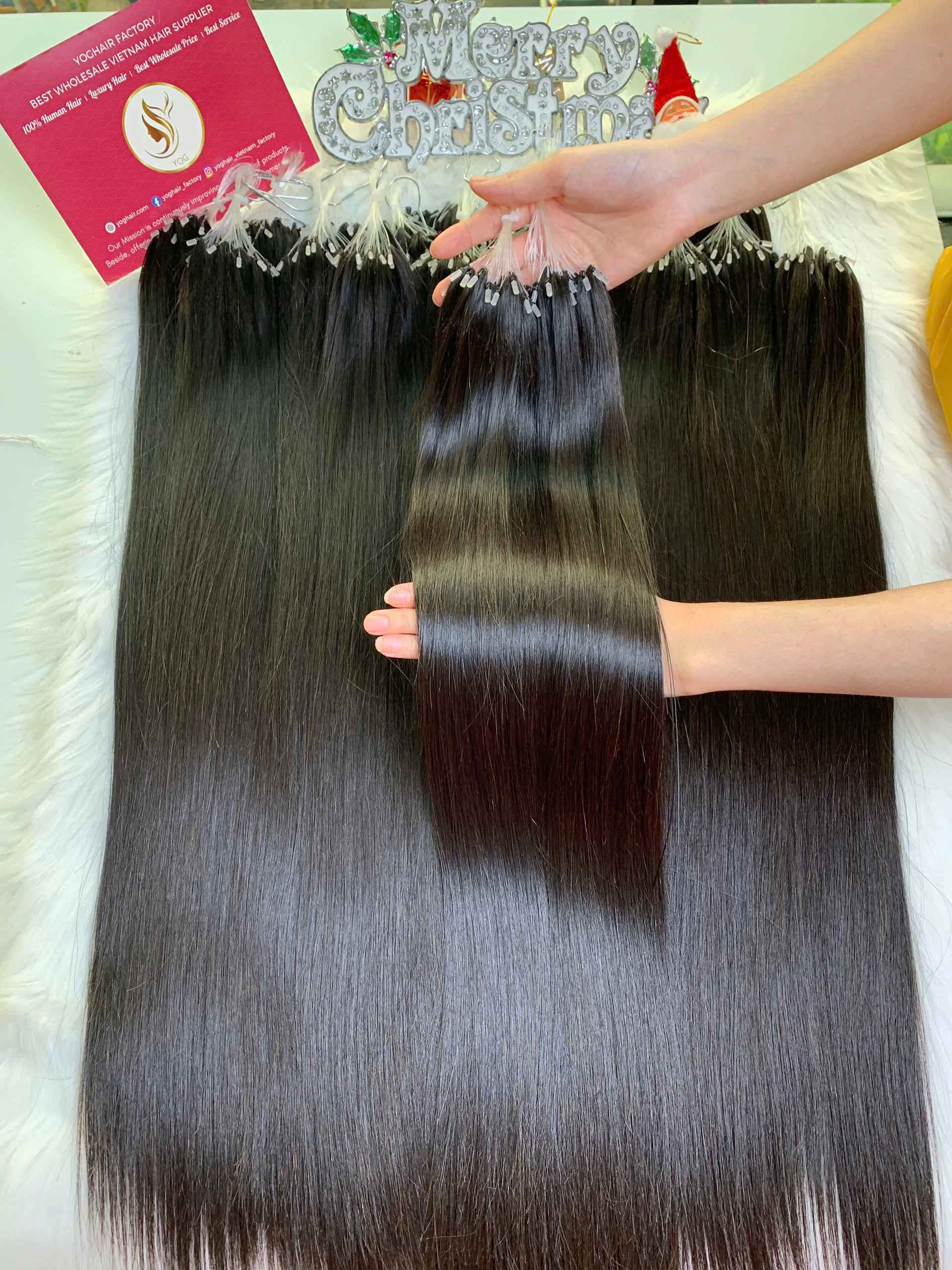 H6 Feather Hair Extensions Natural Color Vietnamese Hair Natural Looking