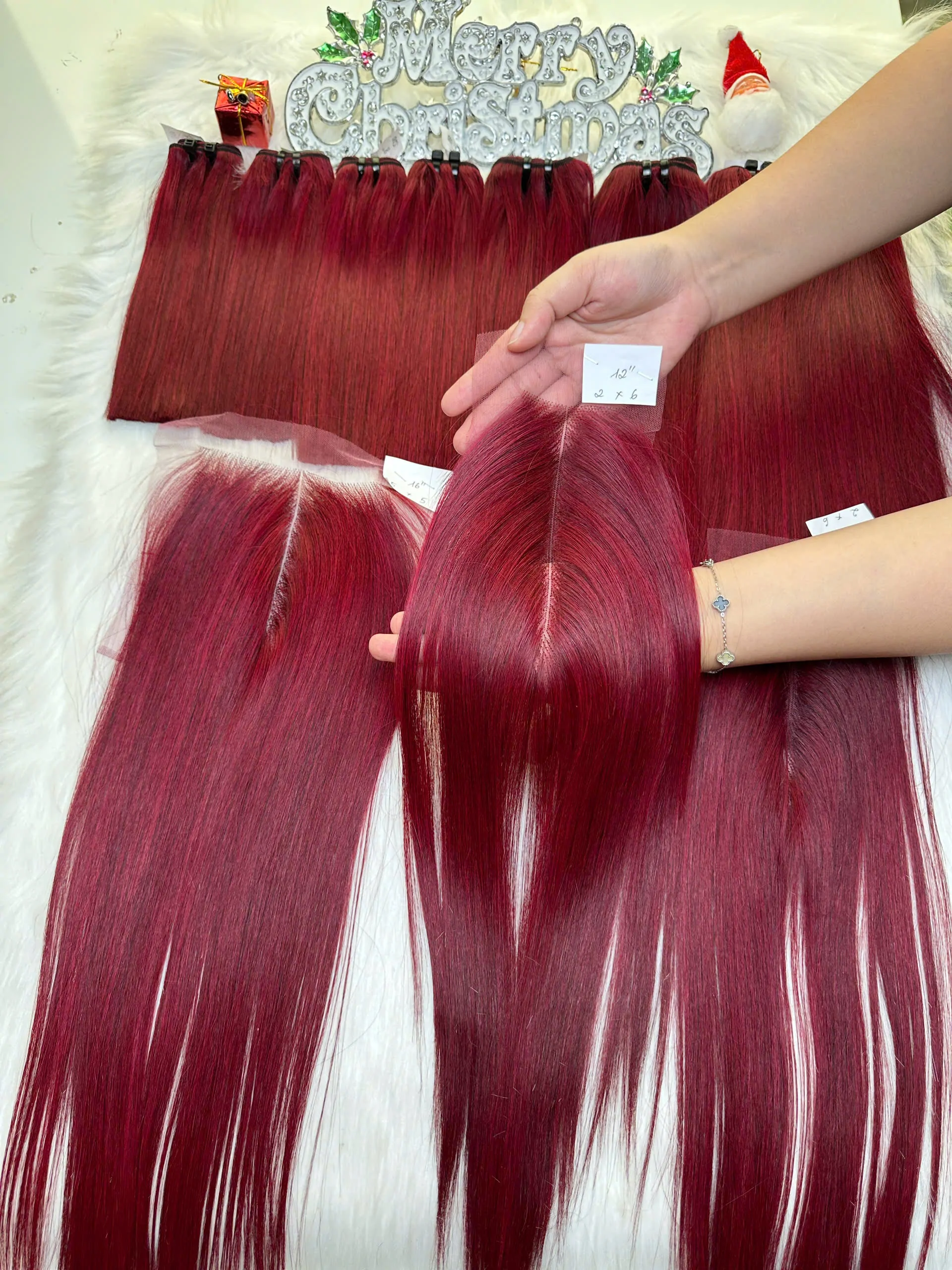 HD Lace Closure Red Color Made From Raw Vietnam Hair Premium Quality
