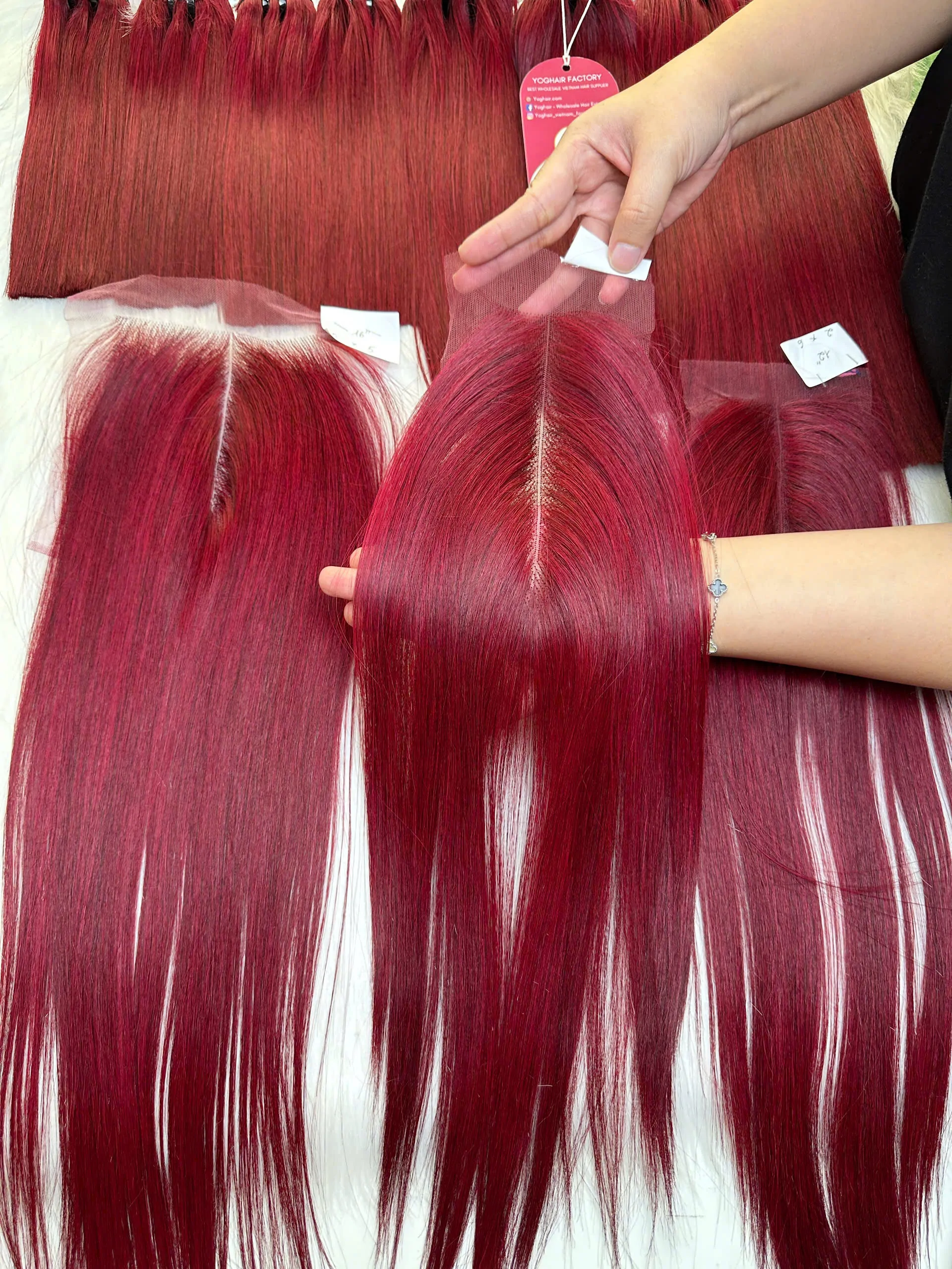 HD Lace Closure Red Color Made From Vietnam Hair Premium Quality