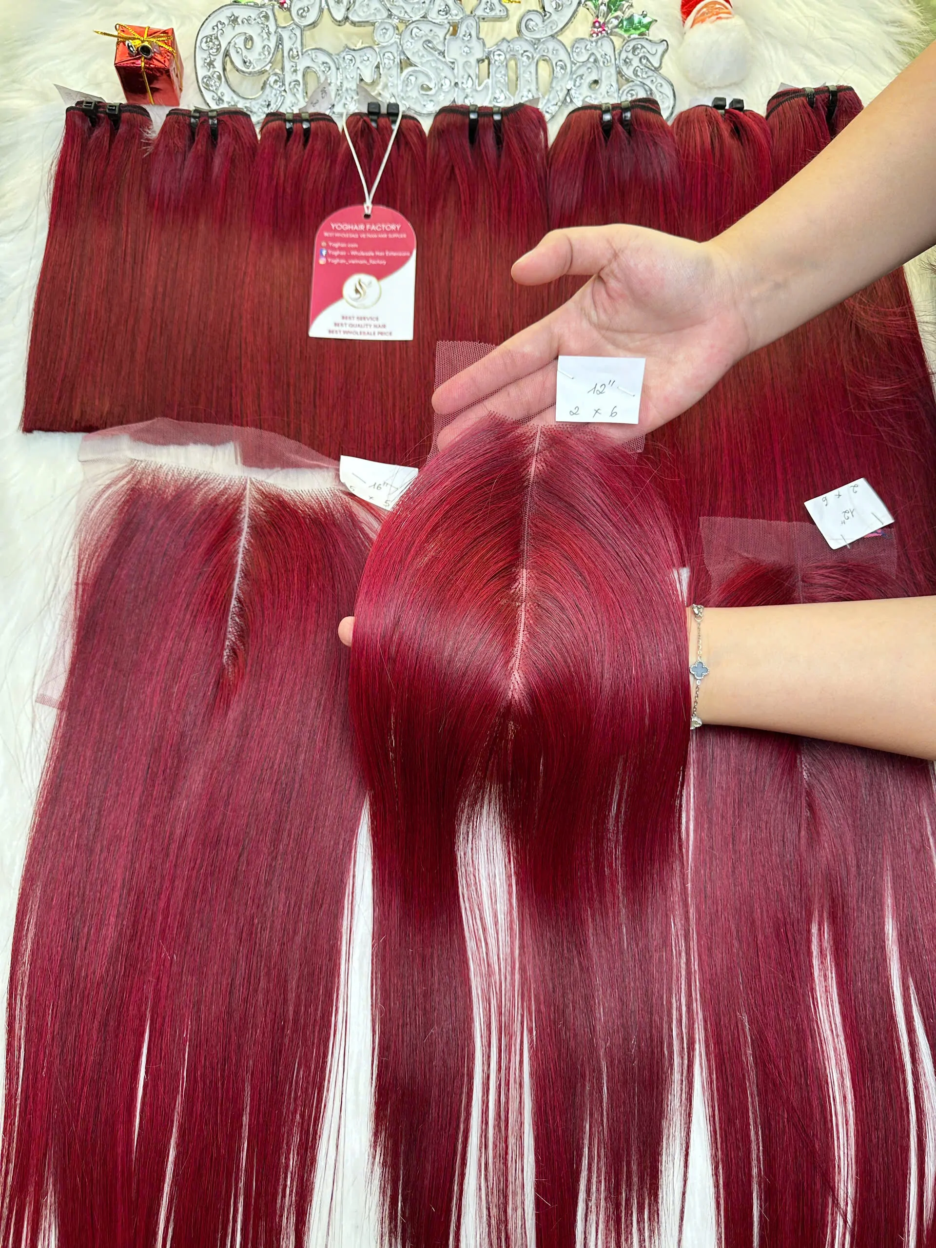 HD Lace Closure Red Color Made From Vietnam Hair Premium Quality