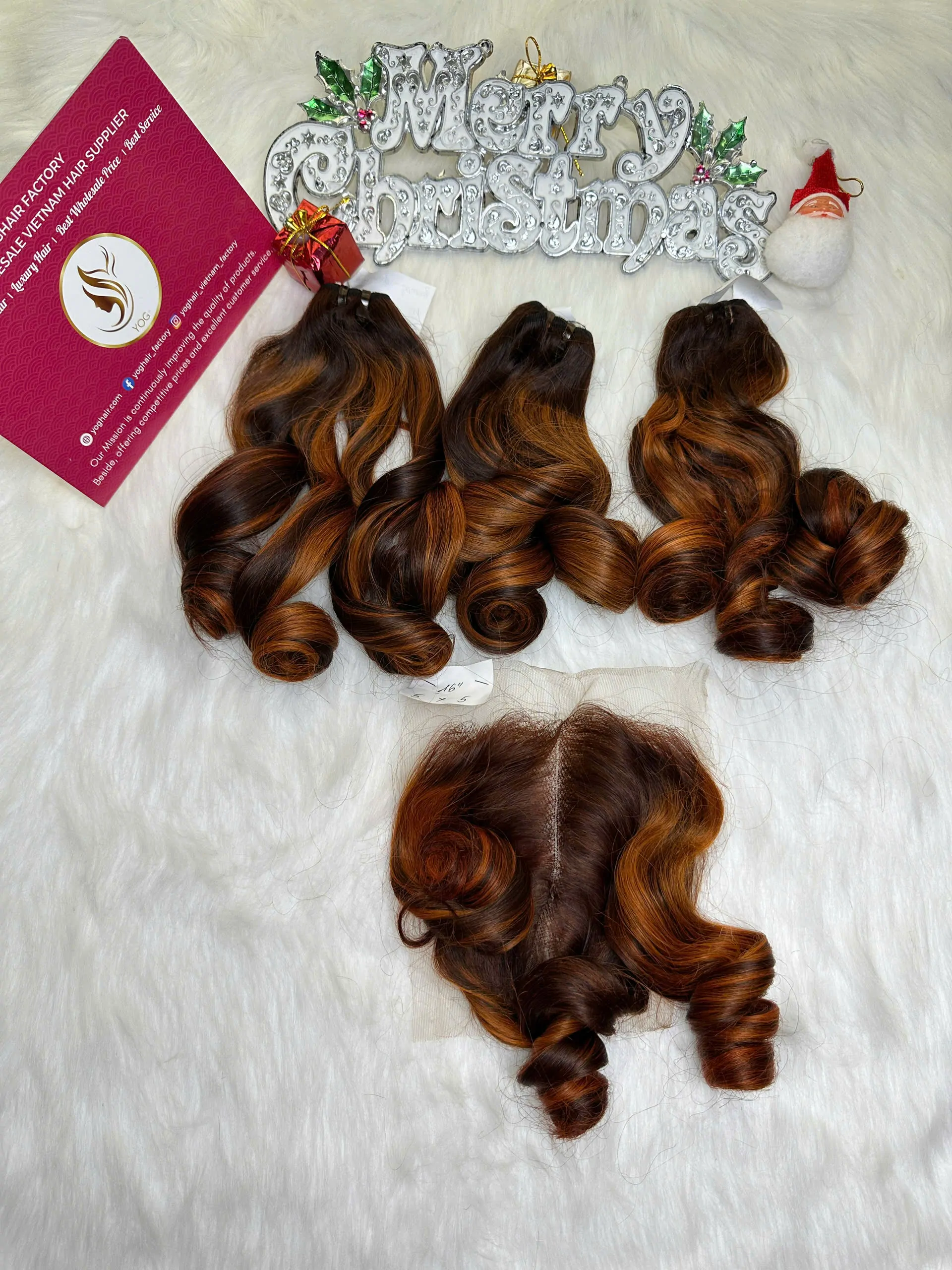 Weft Hair Extensions Fumi Bouncy Curly Mix Piano Color Vietnameme Hair