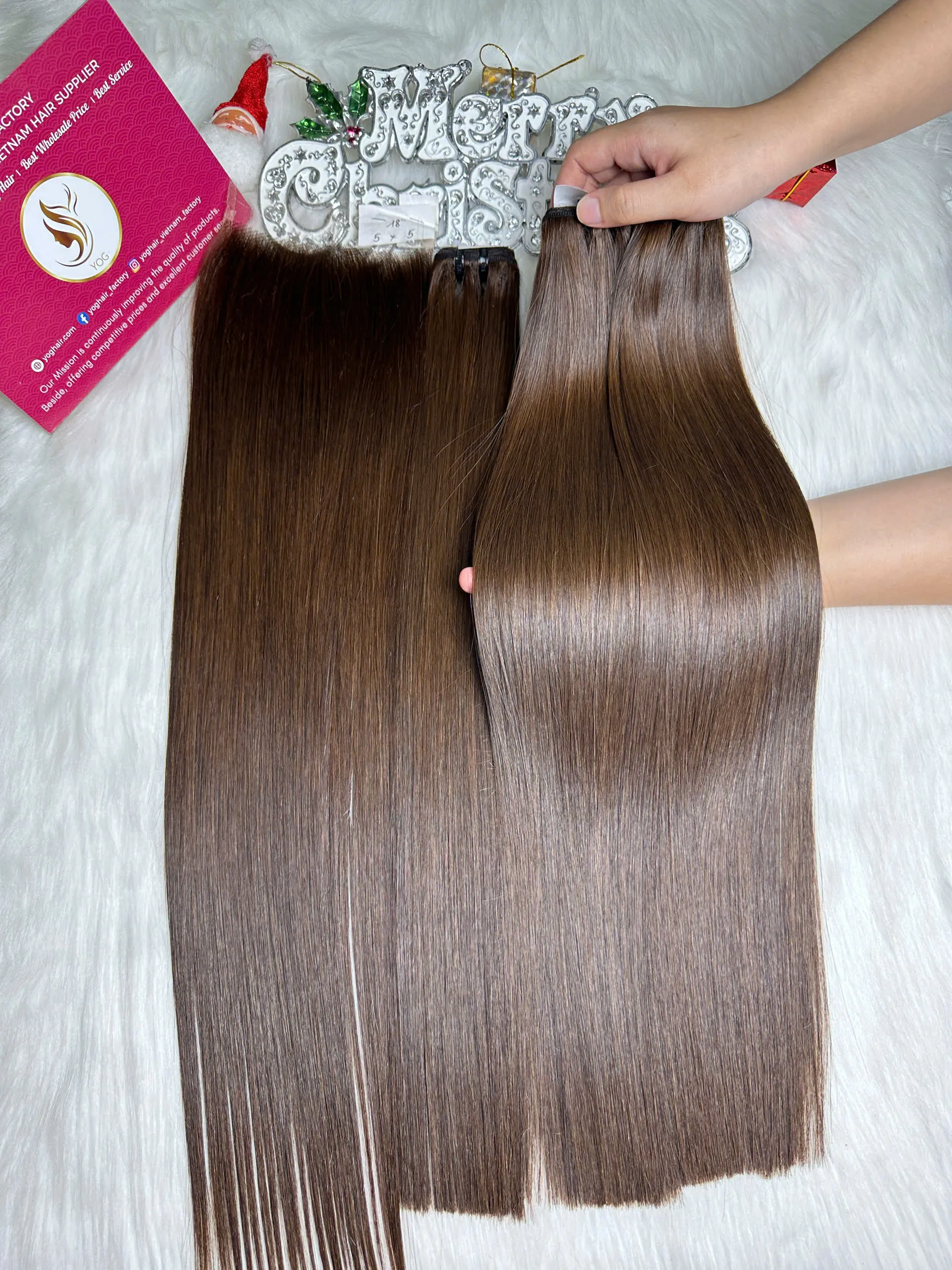 Bone Straight Hair Dark Brown Color Virgin Vietnamese Weft Hair Extensions 1 Bone Straight Hair Dark Brown Color Virgin Vietnamese Weft Hair Extensions