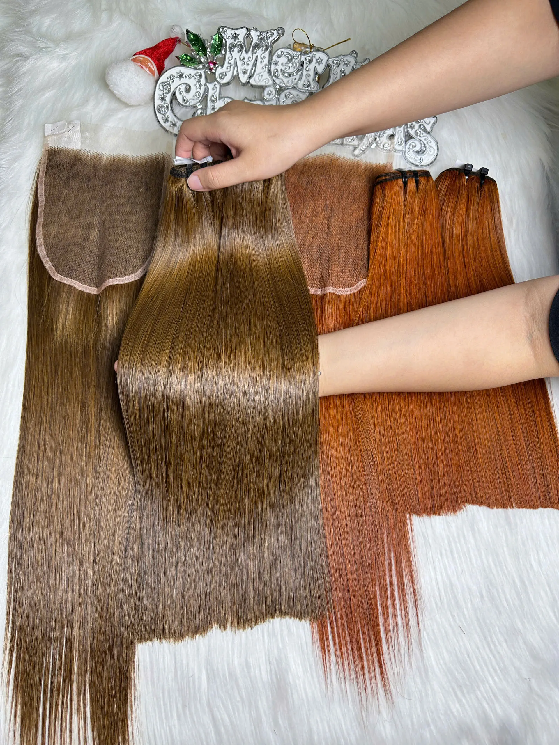 Bone Straight Hair Ligh Brown Color Wholesale Vietnamese Weft Hair Extensions 2 Bone Straight Hair Ligh Brown Color Wholesale Vietnam Weft Hair Extensions