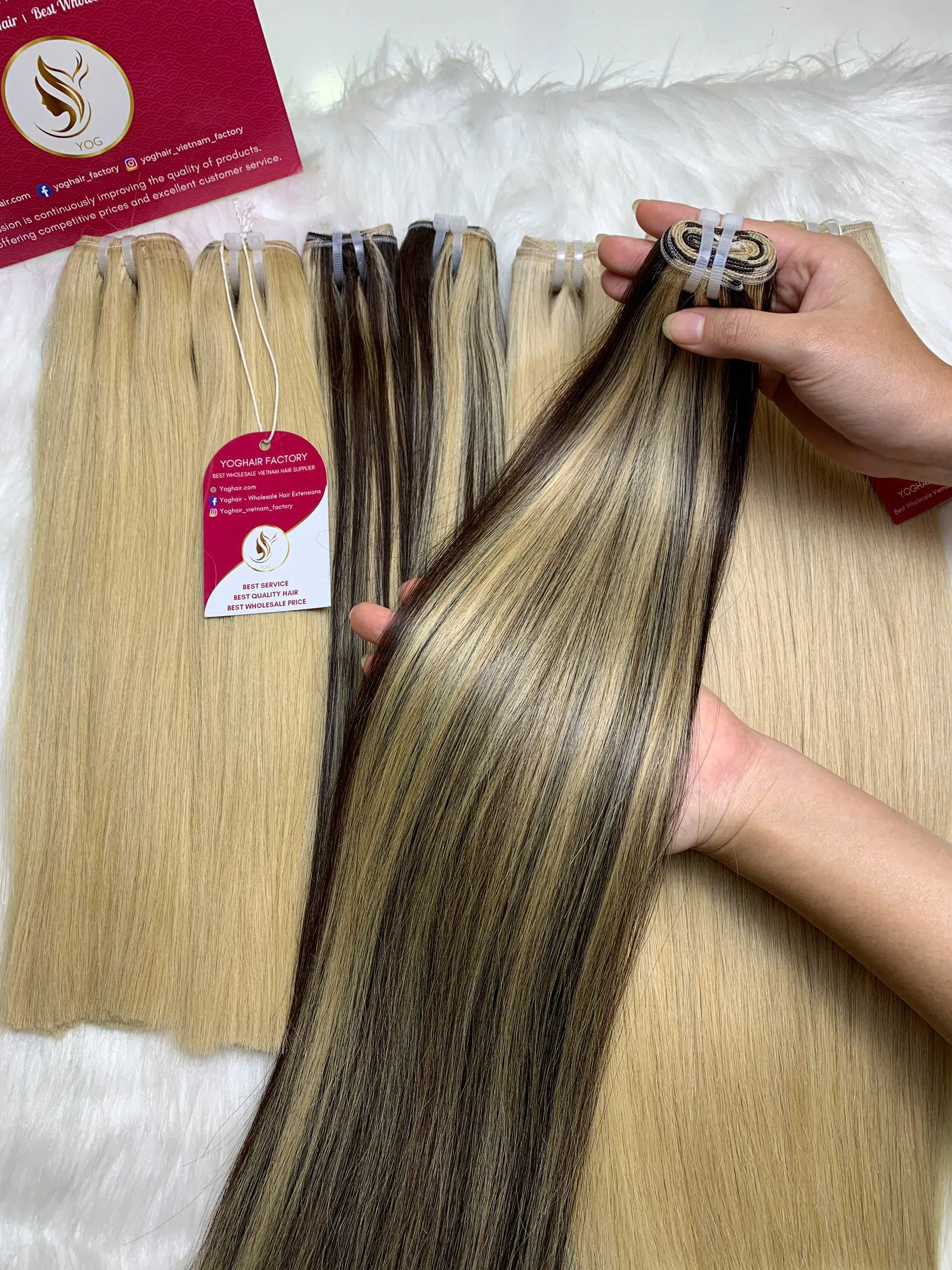 Bone Straight Hair Mix Piano Color Raw Vietnamese Weft Hair Extensions