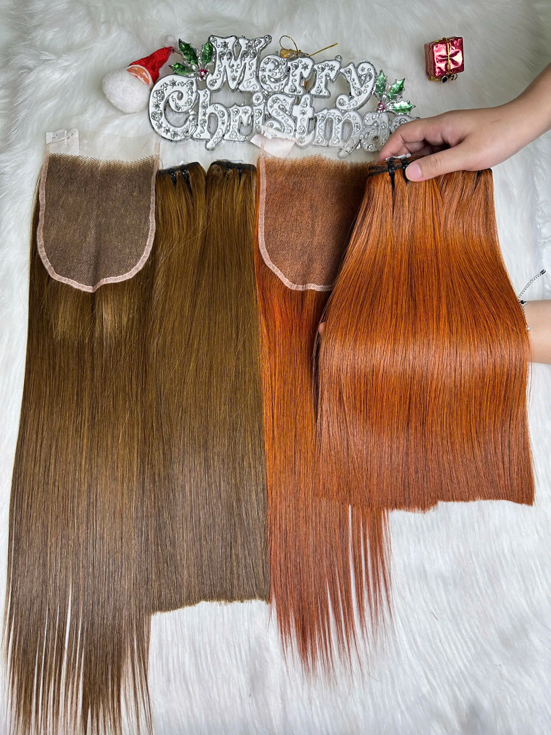 Bone Straight Hair Orange Color Vietnamese Weft Hair Extensions Wholesale 2 Bone Straight Hair Orange Color Vietnam Weft Hair Extensions
