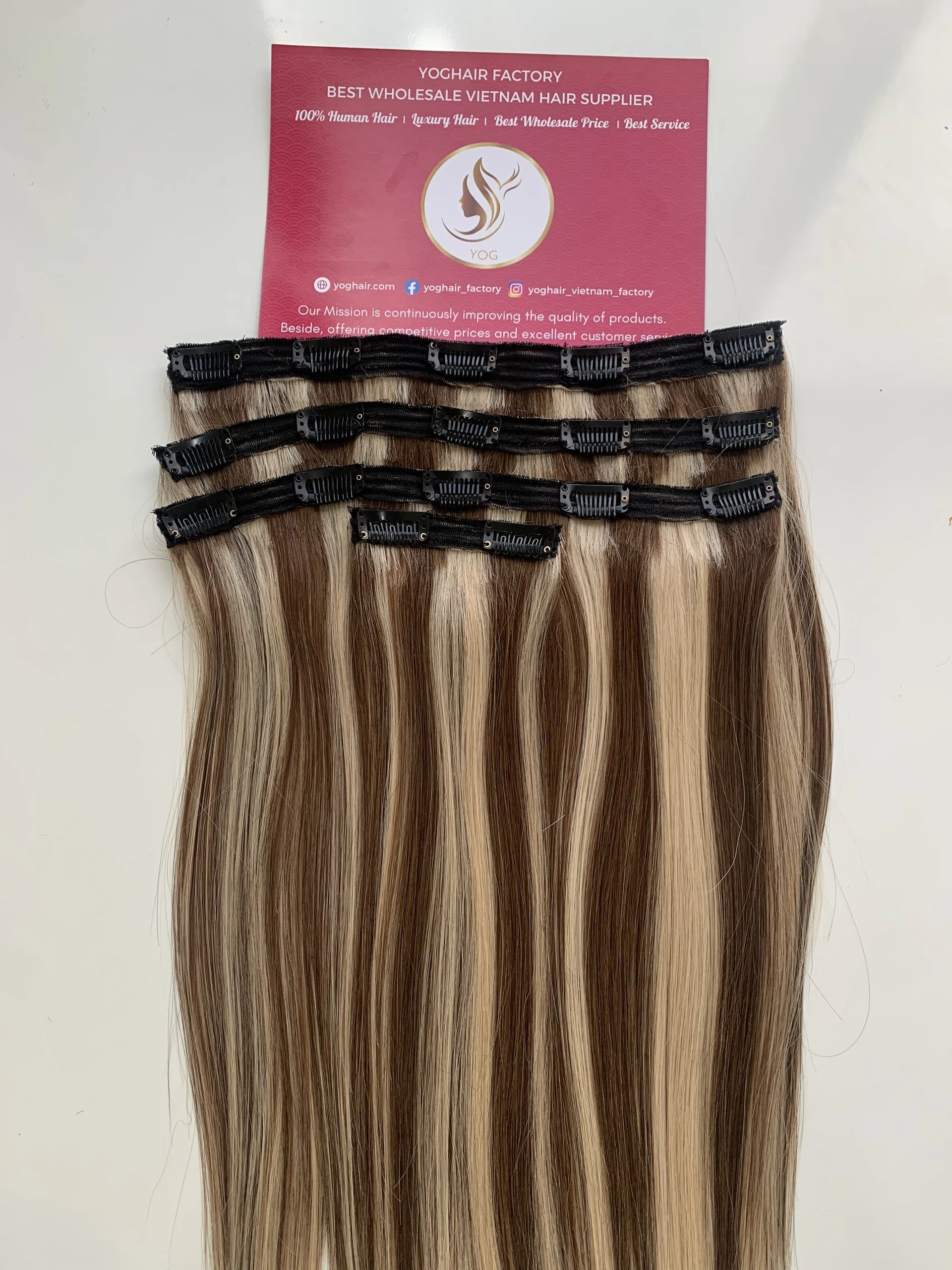 Clip In Hair Extensions Mix Piano Color Super Quality Vietnamese Hair 5 Clip In Hair Extensions Mix Piano Color