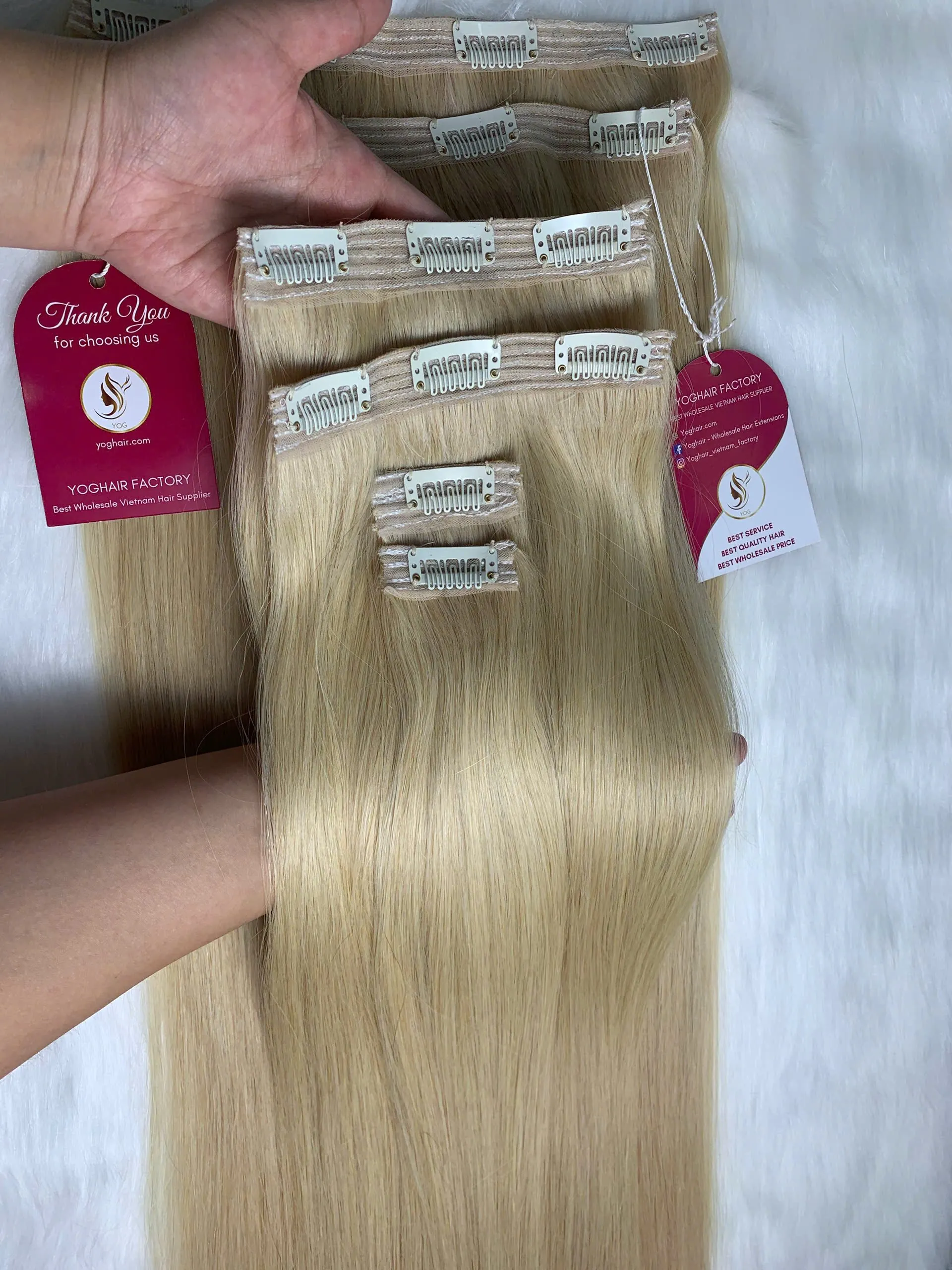 Clip In Hair Extensions Ombre Blonde Color Super Quality Vietnamese Hair 2 Clip In Hair Extensions Ombre Blonde Color Super Quality Vietnamese Hair