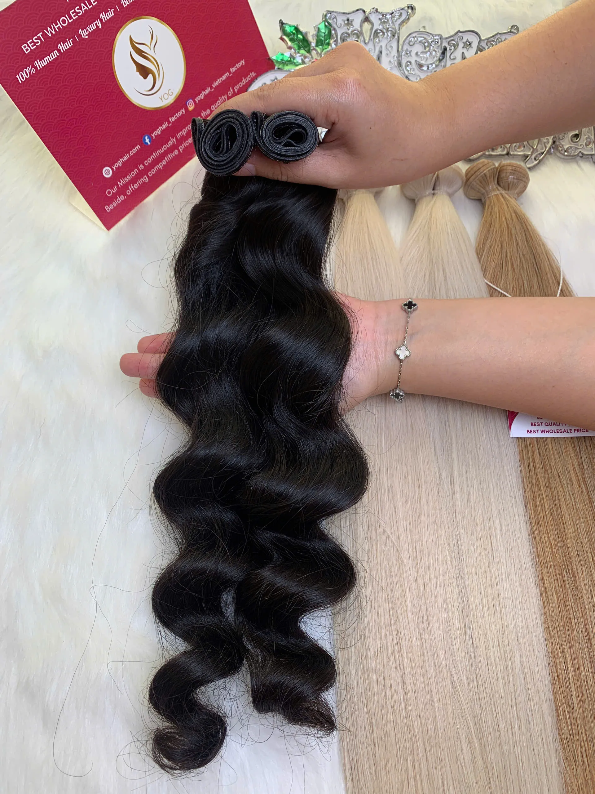 Double Layer Genius Weft Hair Extensions Natural Color Vietnamese Hair