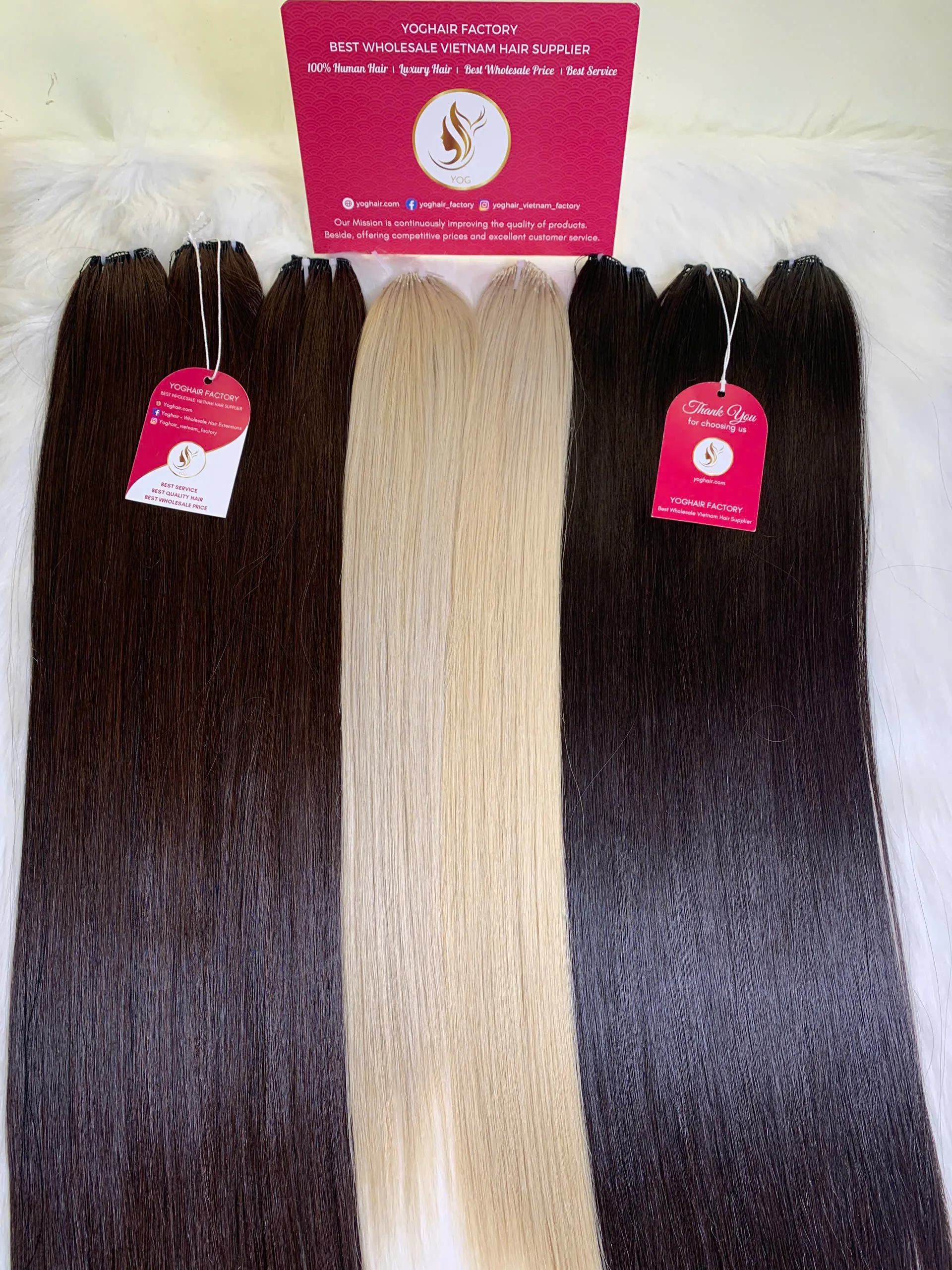 Feather Line Hair Extensions #4 Color Raw Vietnamese Hair