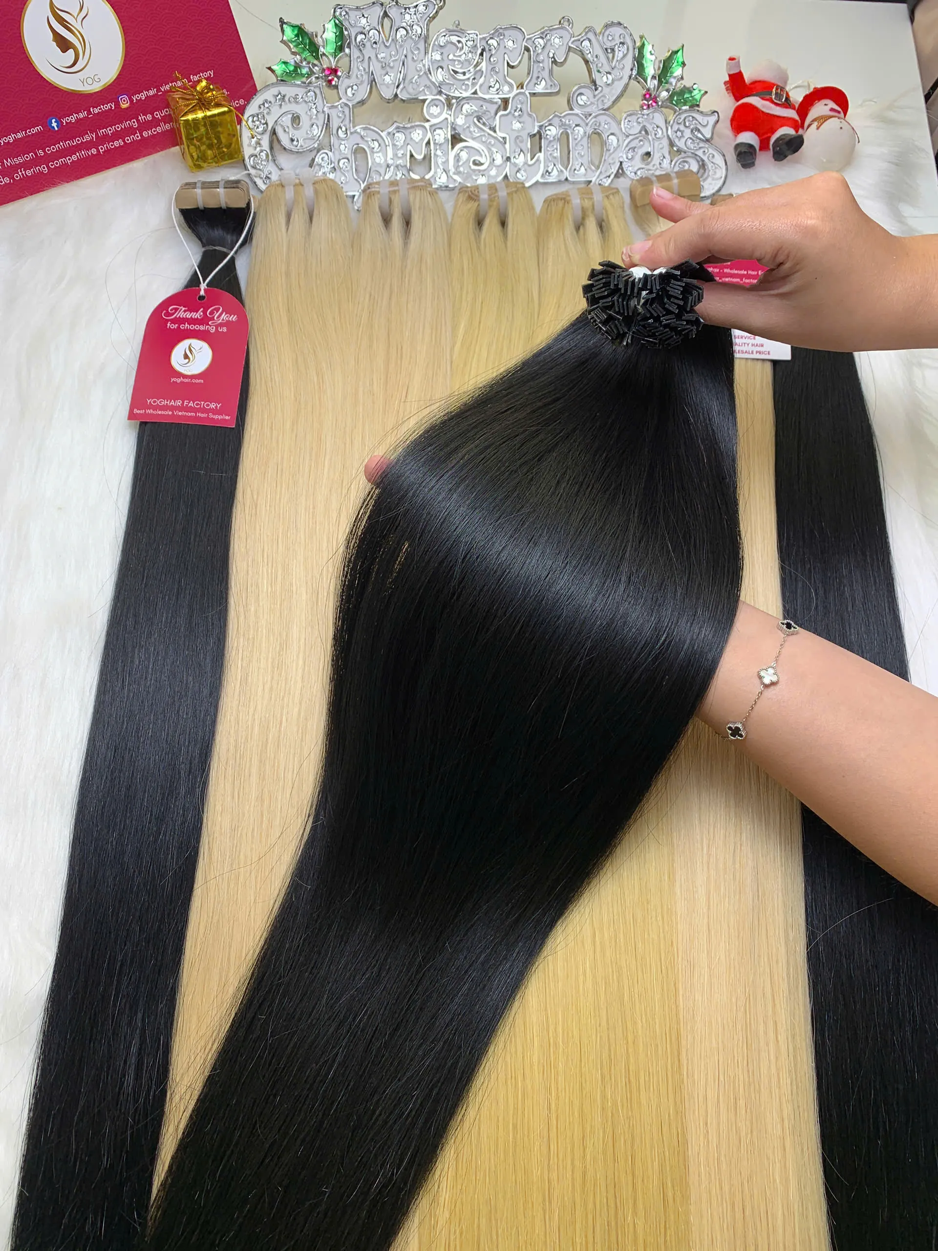 Flat Tip Hair Extensions Natural Color Vietnamese Hair