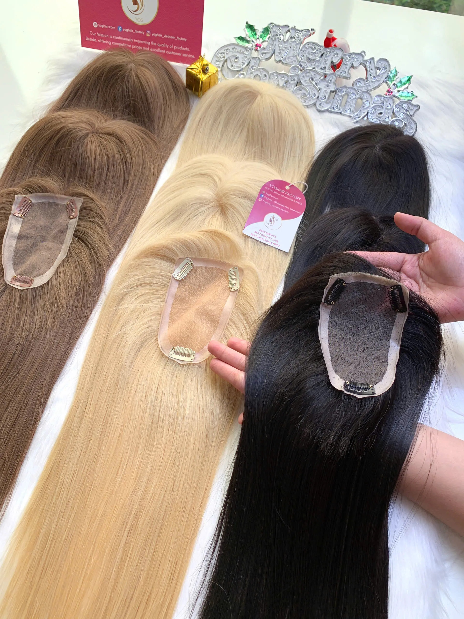 Human Hair Topper 150 Density Lace 3×5 Natural Color Vietnamese Hair