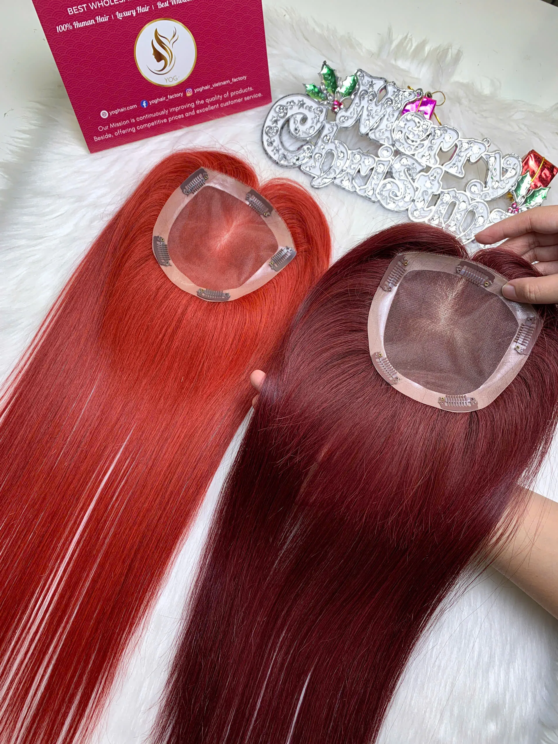 Human Hair Topper 150 Density Lace 5×5 Dark Red Color Vietnamese Hair 4 Human Hair Topper 150 Density Lace 5×5 Dark Red Color Vietnamese Hair