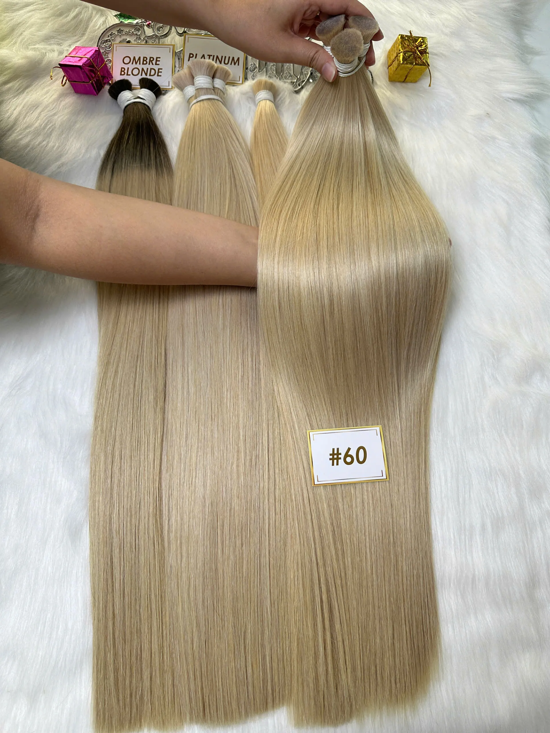 Natural Straight Bulk Hair Human Hair #60 Color Raw Vietnamese Hair 2 Natural Straight Bulk Hair Human Hair #60 Color Raw Vietnamese Hair