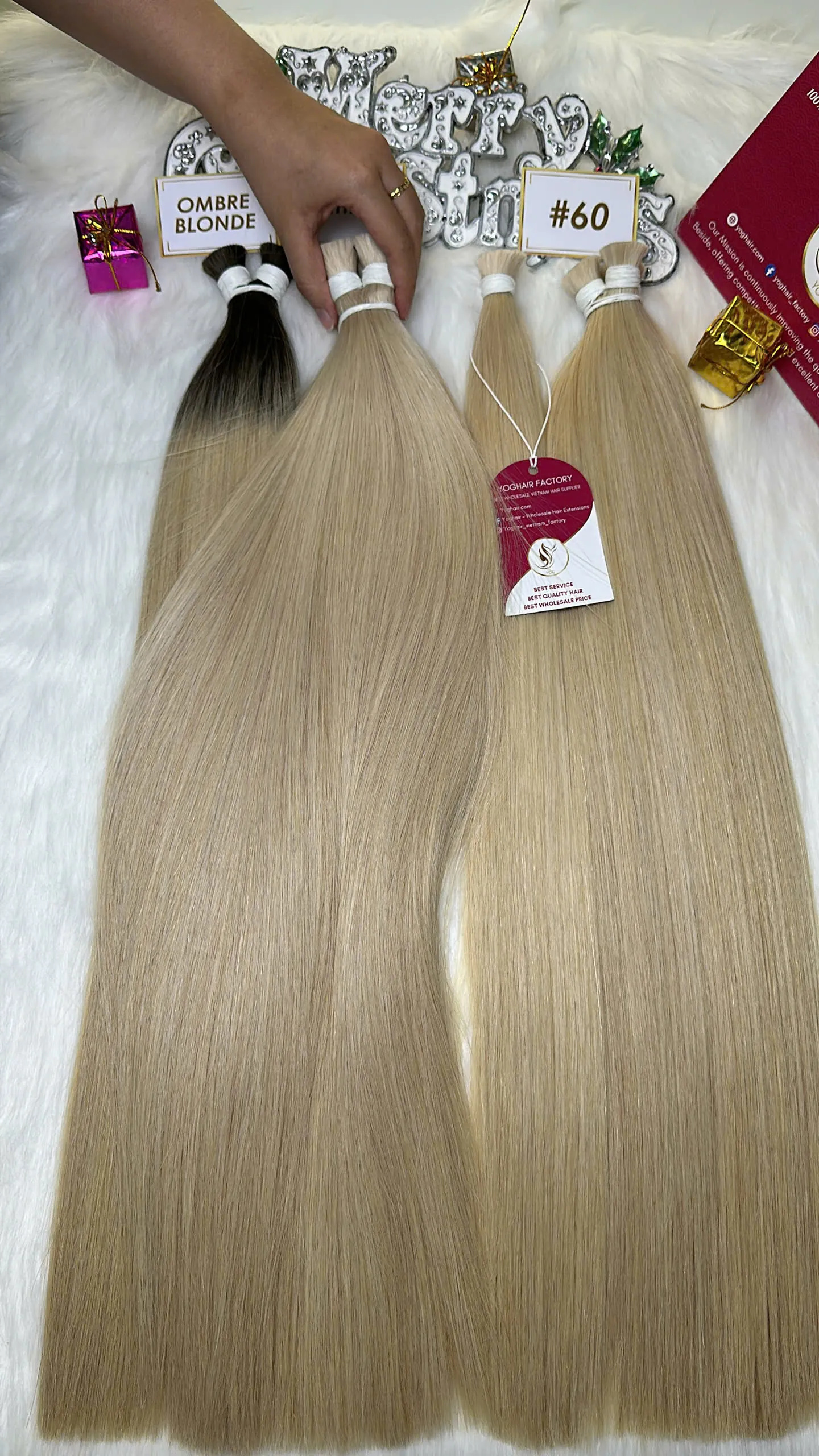 Natural Straight Bulk Hair Human Hair Platinum Color Vietnamese Hair 2 Natural Straight Bulk Hair Human Hair Platinum Color Vietnamese Hair
