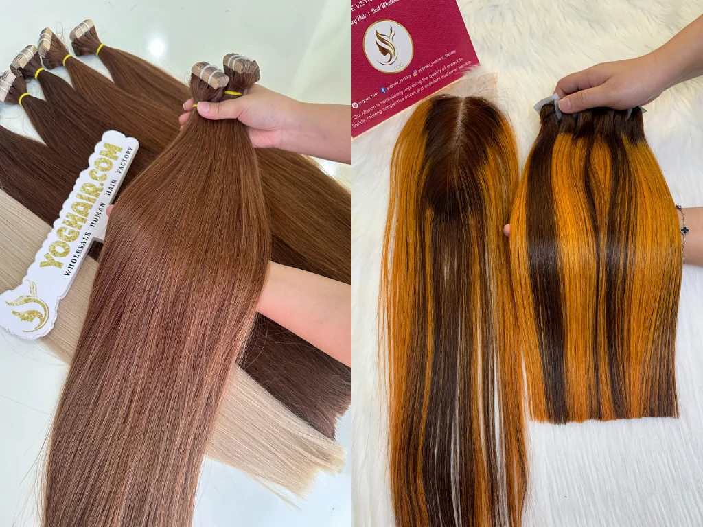 Texture comparison showing silkiness, strength, and natural shine of premium Vietnamese hair types