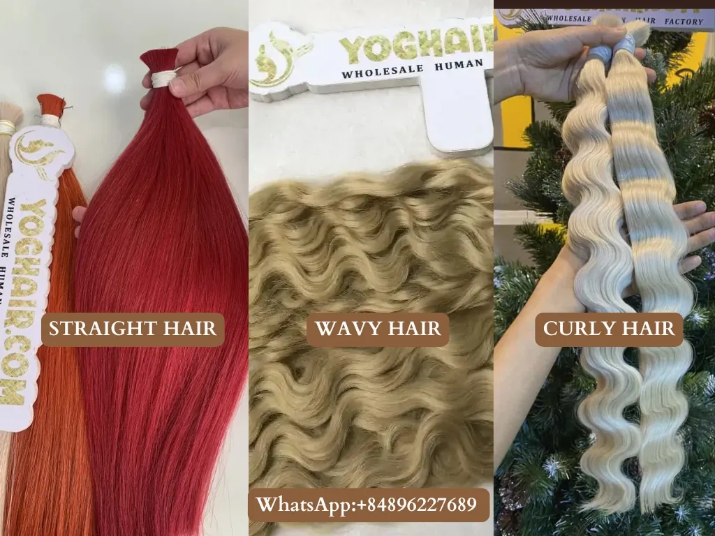 Bundle Hair Types Guide: Best Human Hair Bundles & Styling Tips 2 Straight and wavy and curly hair bundles at YOGHAIR