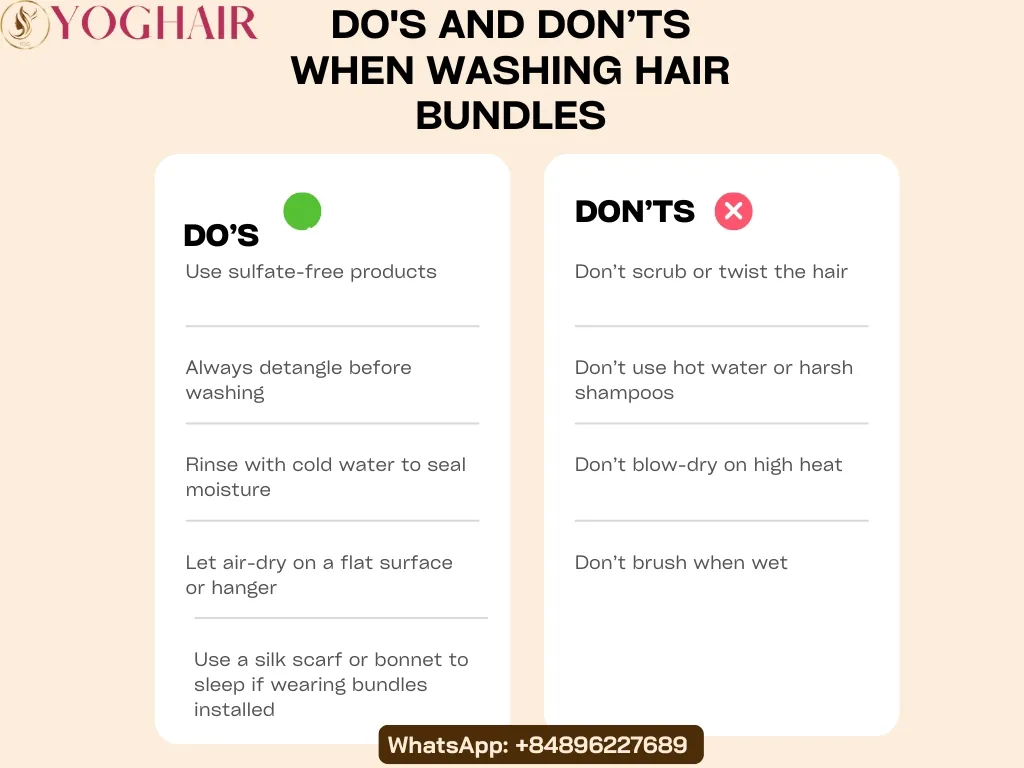 How To Wash Bundles: Step-By-Step Care Before And After Installation 4 Dos and Don'ts when washing hair bundles