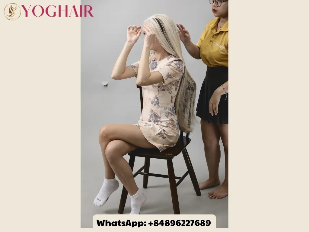 Top 5 Best Wholesale Hair Vendors In Houston TX 2025 3 The makeup artist and a hair model at YOGHAIR