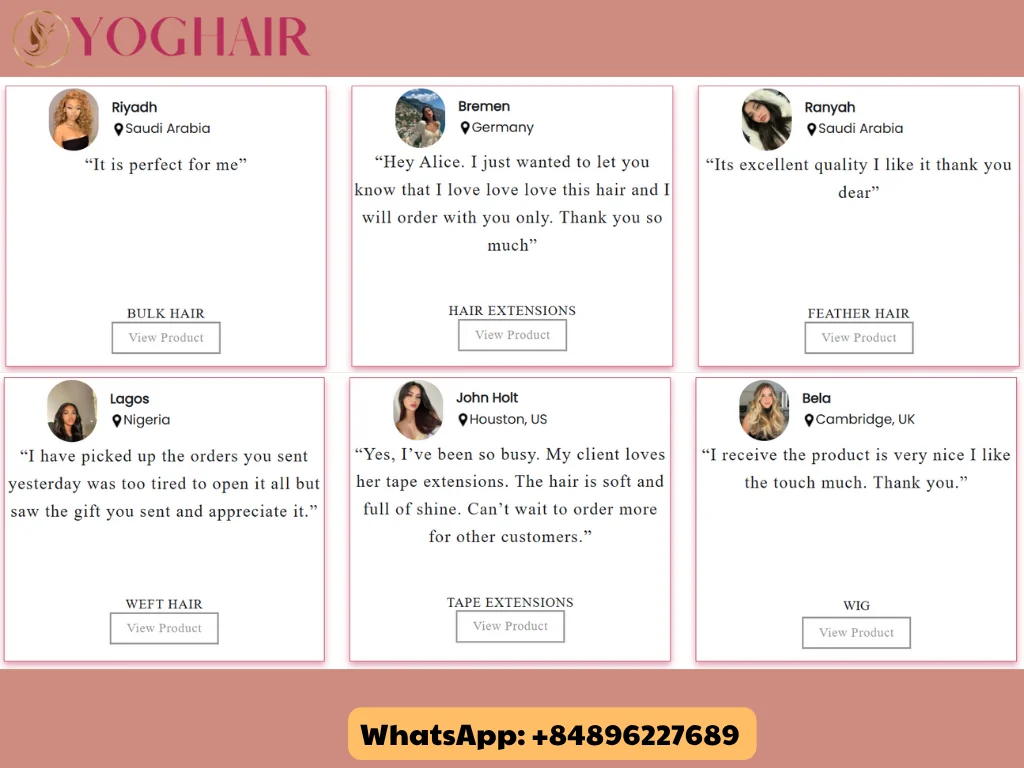 Various feedback from YOGHAIR’s customers