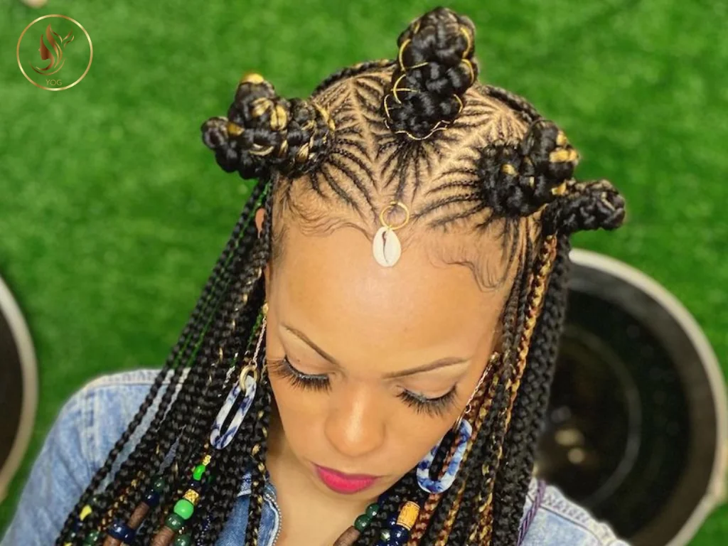 Braided Bantu knots are a fun and sophisticated twist on the classic style