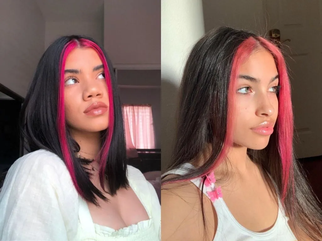 Hair streaks involve coloring thicker chunks of hair