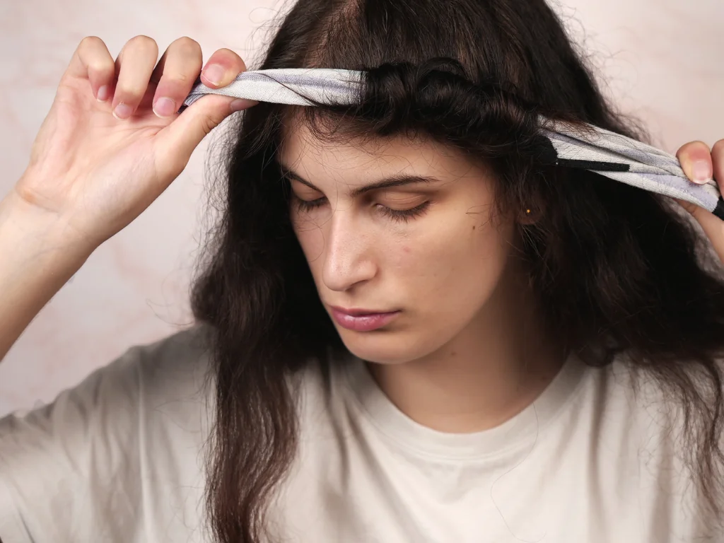 How to Make Beach Waves on a 8-Inch Hair Topper - Full Tutorial 6 Create soft beach waves easily with the headband wrap method