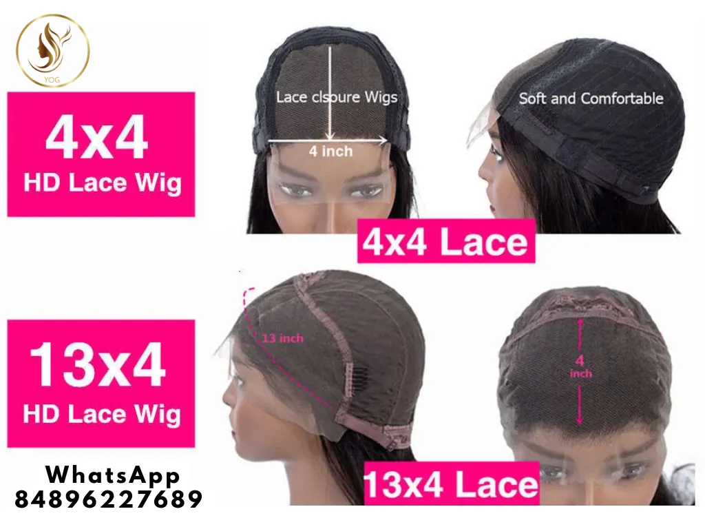 A 4x4 lace closure covers only a small square on the top of the head