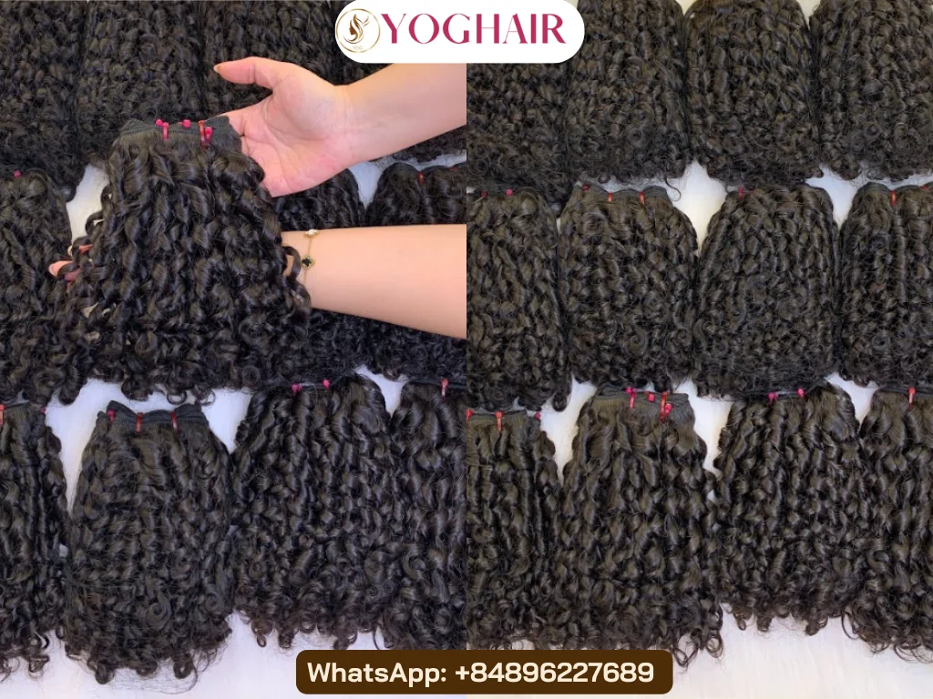 Kinky vs Curly Hair: Differences & Ultimate Care Guide 3 Curly hair wefts at YOGHAIR